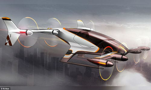 An artist&rsquo;s conception of Airbus&rsquo; proposed &lsquo;self-piloted flying car.&rsquo;