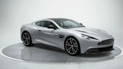 A 2014 Aston Martin DB9, painted in 'Skyfall' silver. A similar vehicle was repaired by a shop in Richmond, BC, but the vehicle's owner has refused to pay the repair bill.
