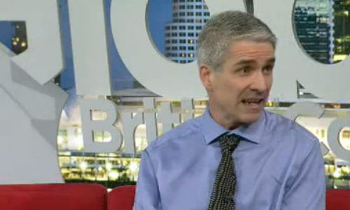 Chris Fairbridge, Manager of the Special Investigation Unit (SIU) for ICBC, recently appeared on Global BC to discuss the new awareness campaign. Photo by GlobalTV.