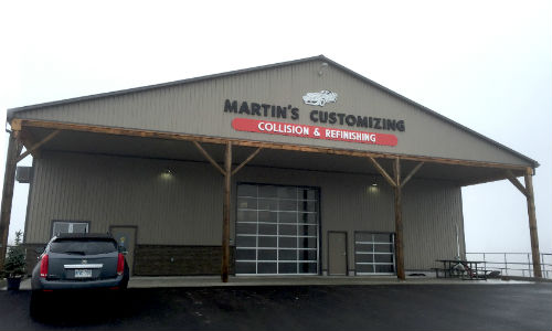 The exterior of Martin's Customizing in St. Jacobs, Ontario. The shop has recently undergone significant renovations.