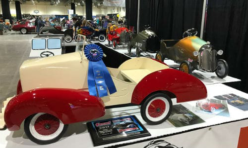 The winning pedal car from the Pedal Car Challenge at Calgary's World of Wheels event. The Pedal Car Challenge was co-sponsored by BASF and Carlson Body Shop Supply.