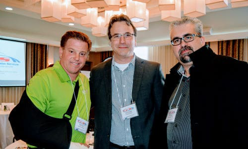 Chip Foose, Steve Goegan of Consolidated Dealers and Kelly Gomes of Serpa Chrysler Collision Centre at the CCS Spring Performance Group Meeting. Foose was one of the guest speakers for the event. Make sure to check out the gallery below for more photos!