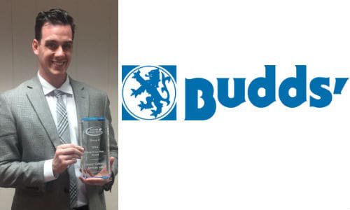 J.R. Martino of Budds&rsquo; Collision holds the Coyote Group Shop of the Year Award. The winner is selected based on a variety of measures including employee retention rates, community values, business mix and the volume of the shop (as measured per sq. ft.).