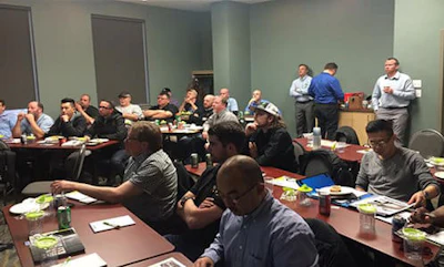Representatives from Speedy Collision, CARSTAR, Fix Auto, Boyd Group, and independent shop owners attending a Canada Car Color Training Module.