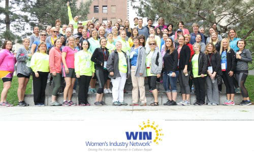 WIN members at the conclusion of this year&rsquo;s Scholarship Walk. Every year, the WIN Conference includes this fundraising event to provide scholarships for more women to attend the conference and receive mentoring.