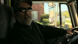 Al Pinheiro at the wheel of his truck, describing to a CTV reporter how he helped police stop Eric Amaral during a gunfight with the police. Photo by CTV News.