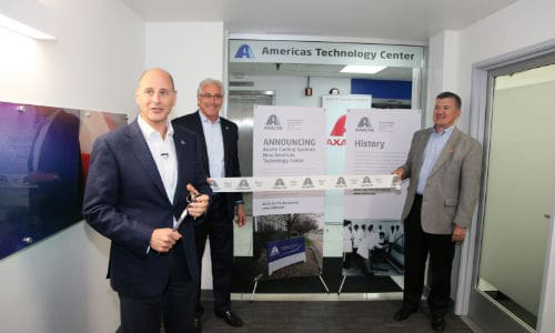 At the grand opening of Axalta's revamped Americas Technology Center. From left: Barry Snyder, Senior Vice President and Chief Technology Officer; Steve Markevich, Executive Vice President and President, Transportation and Greater China; and Mike Carr, Vice President and President, North America.
