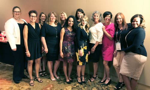 BASF Attendees at the 2017 WIN Conference in Denver, Colorado. From left: Shana Ruckreigle, Yolanda Sandor, Jane Niemi, Tina Nelles, Sheila Principio, Maryam Attia, Denise Kingstrom, Lucy Wildman, Amy Kramer, Sally Miener, Jennifer Robertson and Tonya Boddie.