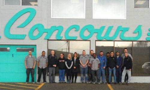 The team from Concours Collision Central in Calgary. The facility is one of three Concours Collision Centre facilities to achieve I-CAR Gold Class.