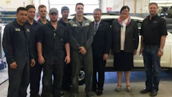 Students and instructors from Saskatchewan Polytechnic recently came together with executives from SGI to celebrate a partnership that sees SGI provide the school with total loss vehicles.