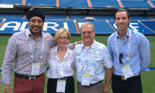 The second day of IBIS concluded with the International Dinner, held at Santiago Bernab&eacute;u Stadium. A few members of the Canadian contingent at the event: Harry Dhanjal of BASF, Gloria Mann of Collision Repair magazine, Sandy Liguori of Woodchester Auto Group and Michael Macaluso of CARSTAR.
