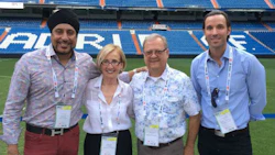 The second day of IBIS concluded with the International Dinner, held at Santiago Bernabéu Stadium. A few members of the Canadian contingent at the event: Harry Dhanjal of BASF, Gloria Mann of Collision Repair magazine, Sandy Liguori of Woodchester Auto Group and Michael Macaluso of CARSTAR.