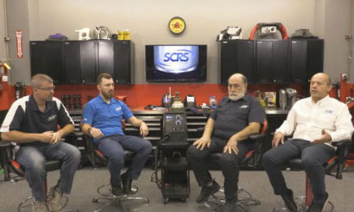 Panelists in the SCRS welding tips video series, from left: Andy Dingman of Dingman's Collision Center, Michael Bradshaw of K&M Collision, Toby Chess of Kent Automotive and Dave Gruskos of Reliable Automotive Equipment.