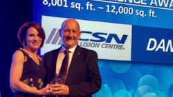 Lianne Perissinotti Le Rue of CSN Collision Centres presents Dana Alexander of CSN Dan's with a CSN Experience Award 8,001 to 12,000 at the network's conference in St. John's. Check out the gallery below for more photos from the awards night!