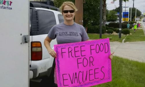Bodyshop employees in Georgia ended up serving 2,000 meals to hungry Florida motorists fleeing Hurricane Irma and streaming north.