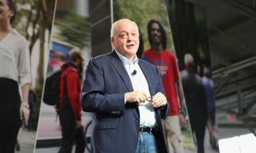 Jim Hackett, CEO of Ford. Hackett was brought in to be a &ldquo;change agent&rdquo; as the company transitions into mobility, electrification and self-driving cars.