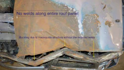 Part of the documentation provided by plaintiff consultant Neil Hannemann shows where, in his opinion, the failure of the roof of the Seebachans’ 2010 Honda Fit during a crash compromised the overall structure and collision energy management of the vehicle.