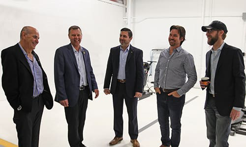 An investment group of car dealers recently opened the Northumberland Collision Centre. The owners are (From Left) Jim Proskos &ndash; Cobourg Mazda, Hank Vandermeer &ndash; Vandermeer Toyota, Nick Palalas &ndash; Cobourg Honda, Tyler Campbell &ndash; Cobourg Nissan and Bud Lauria &ndash; Lauria Hyundai, Lauria Volkswagen.