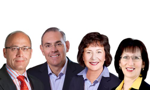 From Left: Sean Murphy, President, Lloyd&rsquo;s Canada; Rowan Saunders, President, CEO, Economical Insurance; Lynn Oldfield, President, CEO, AIG Canada; Heidi Sevcik, President, CEO, Gore Mutual Insurance Company.