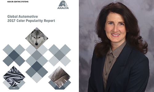 Nancy Lockhart Axalta Global Colour Marketing Manager. Axalta&rsquo;s 65th Annual Global Automotive 2017 research finds that this year, black is in second place at 16 percent, with grey and silver tied for third place at 11 percent.