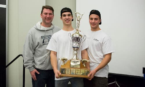 Winners of the Toronto Automotive Technology Competition, David Vecchiarelli and Christopher Giuga.