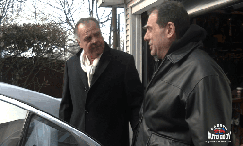 Barry Crupi Sr. and Barry Crupi Jr. in their new video &ldquo;The Stain.&rdquo;