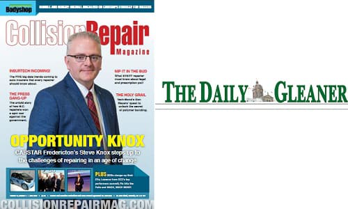 CARSTAR Fredericton GM Steve Knox's appearance on the cover of CRM was highlighted in a local newspaper.