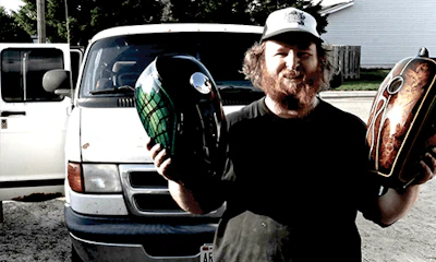 Jamie Haffenden balances his life as a musician and operator of his own custom paint bike shop