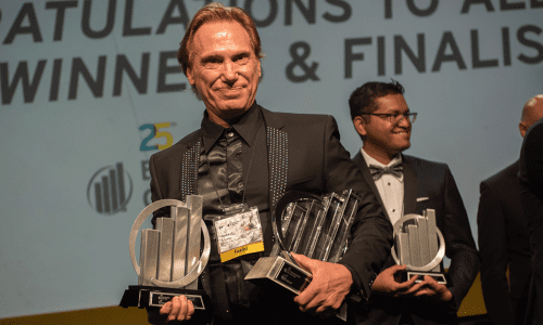 Taking home the hardware: Rob Steele at the Atlantic Region EY Entrepreneur of the Year event. Photo courtesy EY.