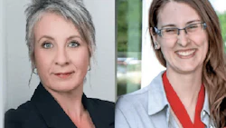 Federal Minister of Employment, Workforce Development and Labour Patty Hadju, Skills Canada's gold-medal winning auto painter Nicole Hamilton.