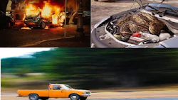 burning car