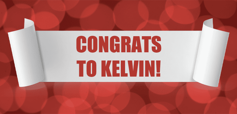 CONGRATS TO KELVIN
