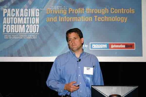 Frito Lay's Rick Van Dyke, who serves as chairman of the OMAC Packaging Workgroup, addressed the importance of standards at the