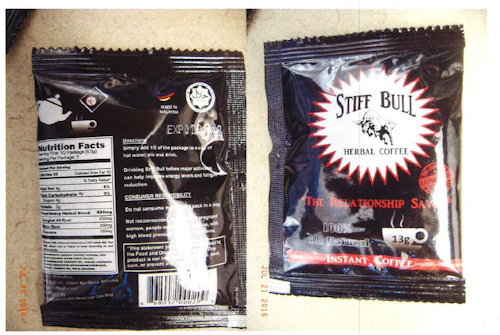Stiff Bull Herbal Coffee Packaging / Image: FDA