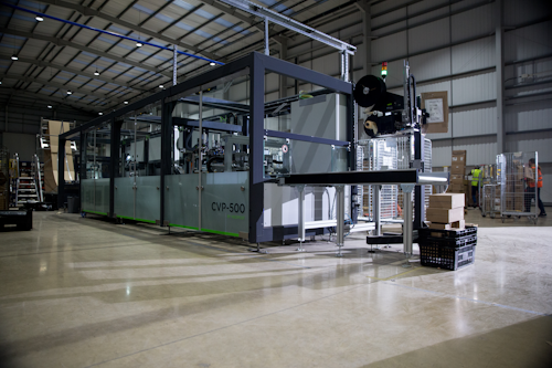The CVP Impack, formerly the CVP-500, can create custom-fit boxes for single or multiple-item orders at a rate of one box per every seven seconds.