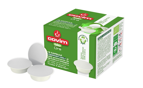 Italian coffee roaster Covim offers the Natural Elements line of coffee in 100% bio-based, industrially compostable coffee capsules designed for Nespresso and Lavazza A Modo Mio espresso brewing systems.