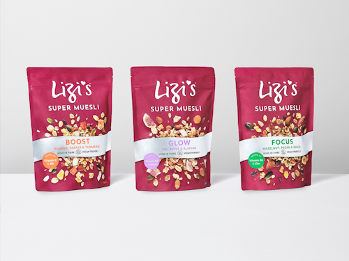The newly designed Super Mueslis are available in four varieties: Boost, Cleanse, Glow, and Focus and can be purchased from leading U.K. supermarkets.