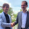From left to right: Clément Aubry Tardif, director of Sitia’s Robotics division – Julien Waechter, vice president R&D Manitou Group