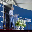 U.S. Secretary of Energy Chris Wright speaks at an event announcing a $100-billion investment on leased land at the Paducah Site.