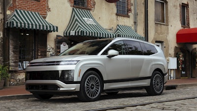 This photo provided by Hyundai shows the 2026 Ioniq 9. All-new this year, the Ioniq 9 is an upscale electric SUV that offers lots of space and a comfortable driving experience.