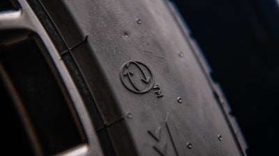 Pirelli's P Zero tire close-up.