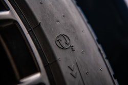 Pirelli's P Zero tire close-up.