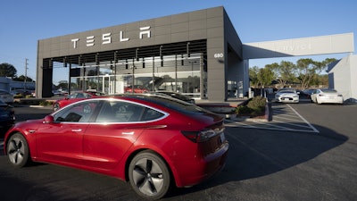 Tesla showroom and service center in Sunnyvale, California.