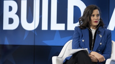 An American Flag at the Ford Motor Company Kentucky Truck Plant is seen during a media tour for the launch of the 2025 Ford Expedition in Louisville, Ky., April 30, 2025.