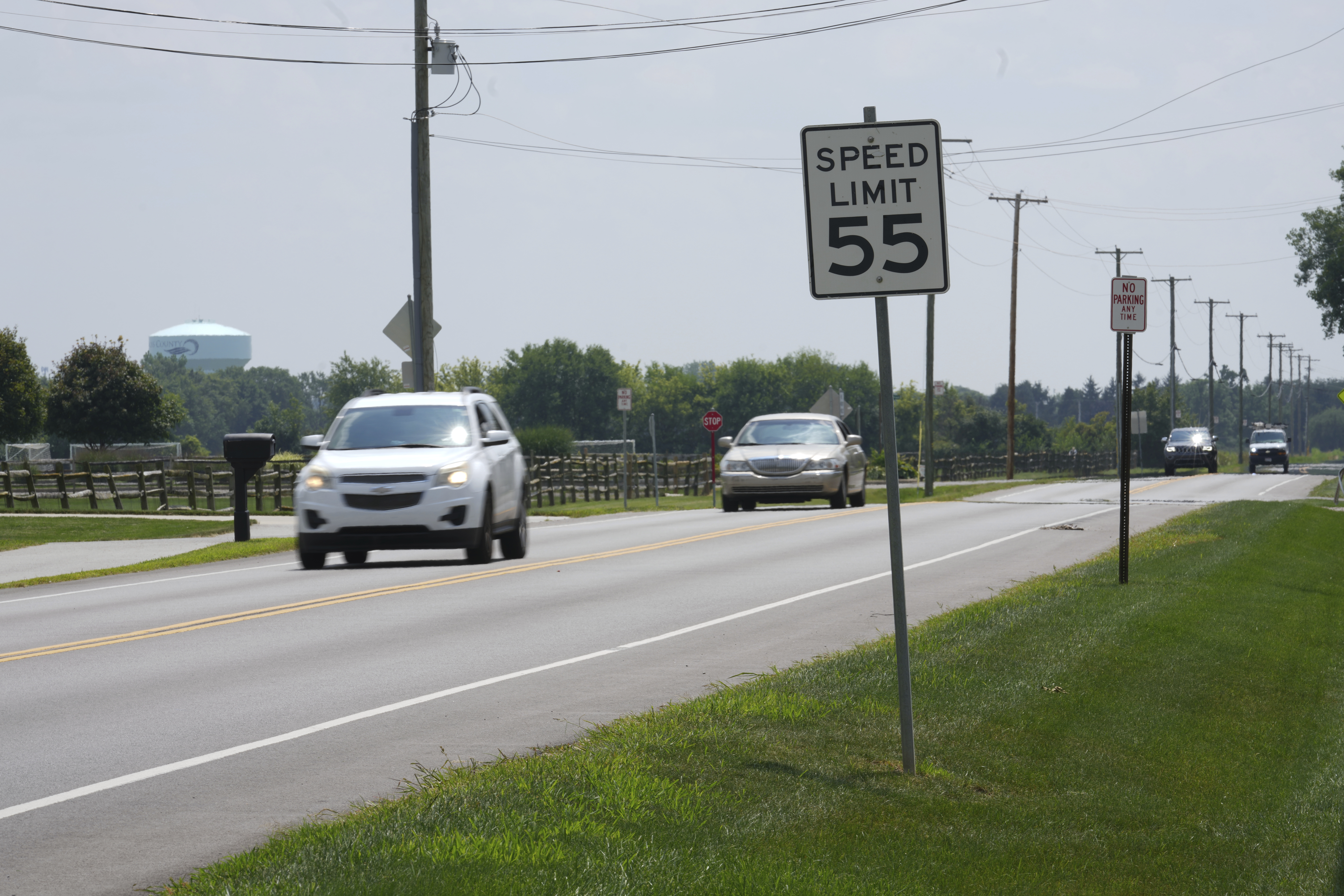 Vehicles drive along Mitchaw Road past Pacesetter Park Thursday, Aug. 7, 2025, in Sylvania Township, Ohio.