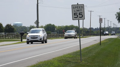Vehicles drive along Mitchaw Road past Pacesetter Park Thursday, Aug. 7, 2025, in Sylvania Township, Ohio.