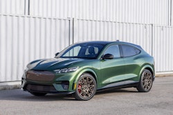 This photo provided by Ford shows the 2025 Mustang Mach-E GT. This electric SUV backs up its Mustang name with 480 horsepower, a sport-tuned suspension, and more.
