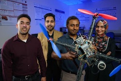FIU cybersecurity researchers developed SHIELD, a real-time defense system against drone hijacking. The research team from L-R: PhD candidate Jean Tonday Rodriguez, undergraduate student Mohammad Kumail Kazmi, lead researcher and associate professor Mohammad Ashiqur Rahman and PhD candidate Muneeba Asif.