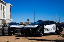 Tesla Cybertrucks owned by the Las Vegas Metro Police department is on display in Las Vegas on Tuesday Oct, 28th 2025.