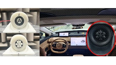 The prototype of the fractal metasurface was molded and then tested in a car speaker.